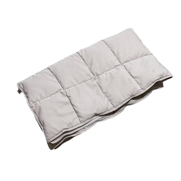 Beige Mini Down Feather Comforter Travel Blanket Lightweight Throw Khaki Chamber - Picture 2 of 5
